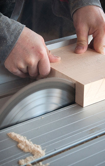 worker using saw